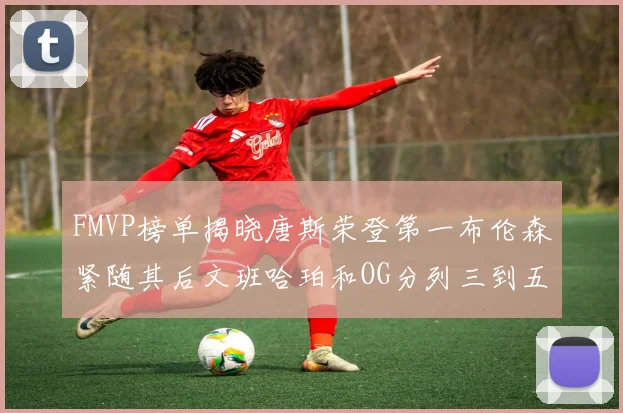 FMVP榜单揭晓唐斯荣登第一布伦森紧随其后文班哈珀和OG分列三到五位